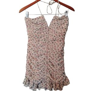 Zara Strapless Dress  Halter Neck Ruffle Dress Size Small